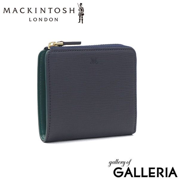 マッキントッシュ ロンドン 二つ折り財布 メンズ レディース BOX型小銭入れ ブランド MACKINTOSH LONDON 小銭入れあり 財布 二つ折り コンパクト 二つ折 革  折り財布 L字ファスナー 牛革 シンプル おしゃれ EM WMKL6060089