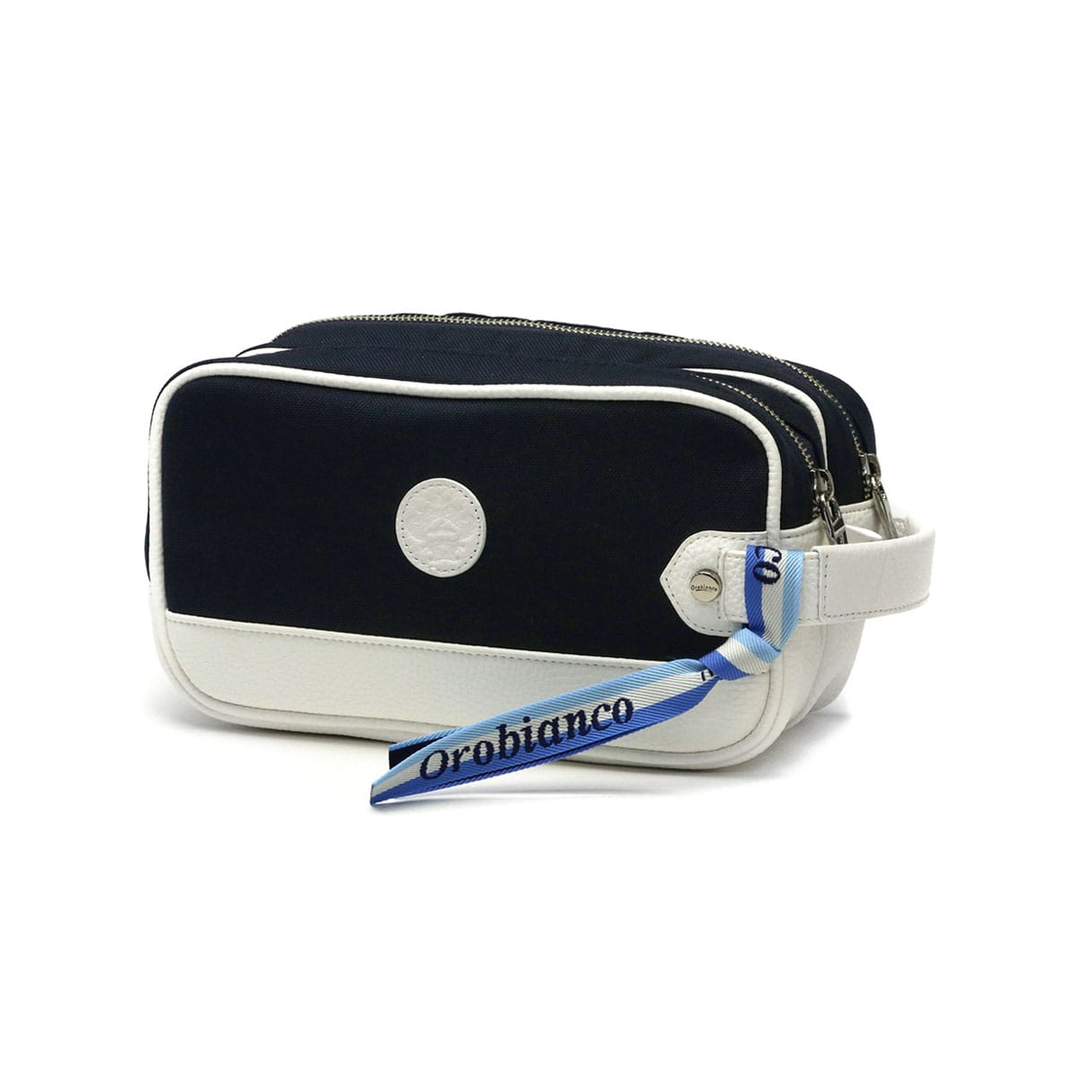 日本正規品 オロビアンコ ゴルフ ポーチ Orobianco GOLF OG-B2 カートポーチ中 ゴルフポーチ ラウンドポーチ 小物入れ 中寸 マチ 2層 軽量 横型 ナイロン 革 保冷 メンズ レディース 83194