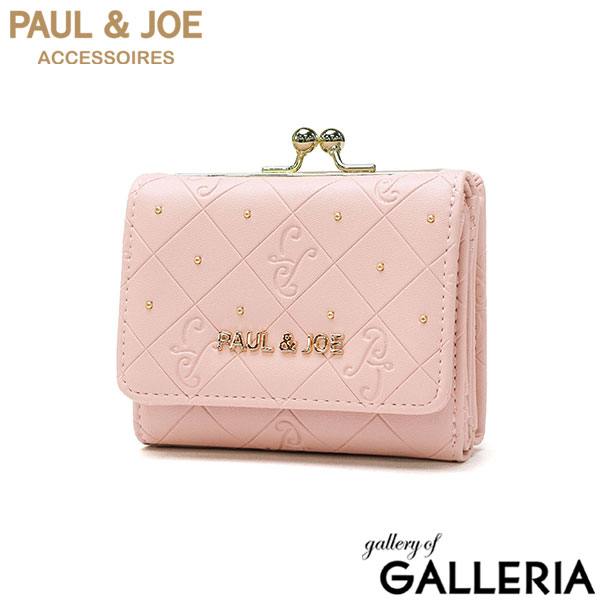 PAUL＆JOE ACCESSOIRES 三つ折り財布 レディース がま口 女子高生 ポールアンドジョー 財布 ブランド コンパクト 三つ折り かわいい おしゃれ 小さめ ミニ 黒 小銭入れ 女子 軽量 ミニ財布 エンボス 口金ミニ財布 PJA-W1072