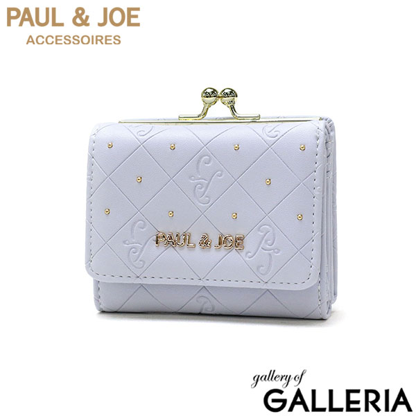 PAUL＆JOE ACCESSOIRES 三つ折り財布 レディース がま口 女子高生 ポールアンドジョー 財布 ブランド コンパクト 三つ折り かわいい おしゃれ 小さめ ミニ 黒 小銭入れ 女子 軽量 ミニ財布 エンボス 口金ミニ財布 PJA-W1072