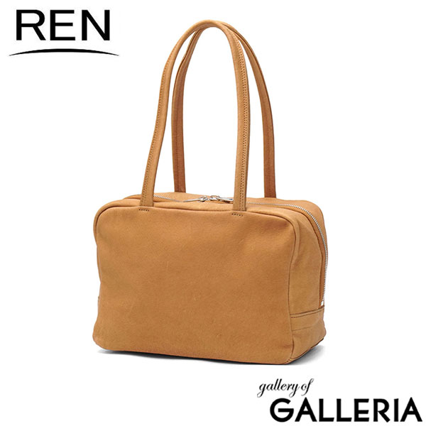 REN ボストンバッグ レディース レン 小さめ ブランド レザー 革 バッグ 軽量 軽い 本革 豚革 カジュアル きれいめ 上品 シンプル おしゃれ 肩掛け 日本製 A5 hallie スクエアダッフルXS 1-30-15150