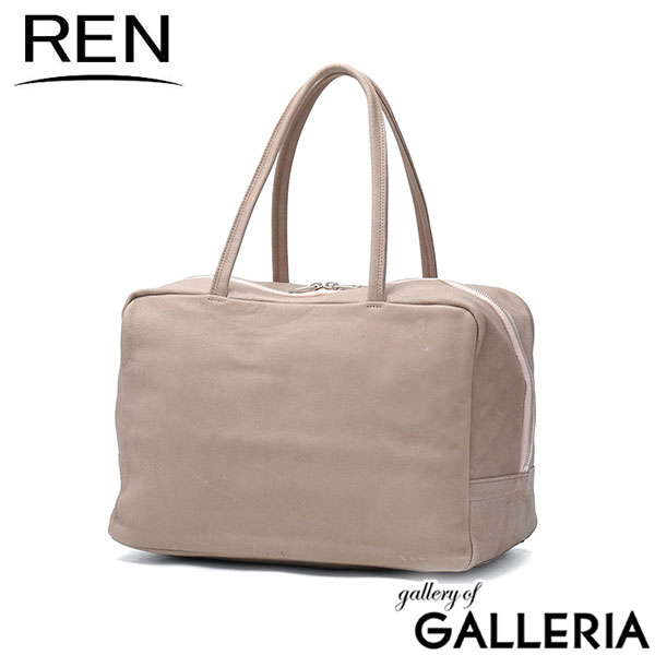 REN ボストンバッグ レディース レン ブランド レザー 革 バッグ 軽量 軽い 本革 豚革 カジュアル きれいめ 上品 シンプル おしゃれ 肩掛け ビジネス 日本製 A4 hallie スクエアダッフルM 1-30-15152