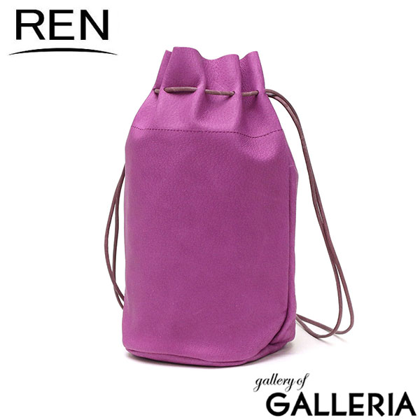 REN ショルダーバッグ レディース レン バッグ ショルダー 斜めがけ 軽量 小さめ コンパクト ミニ ポシェット 本革 革 レザー ブランド 大人 巾着 シンプル 縦型 日本製 HALLIE #30 キャニスターボトル 1-30-16201