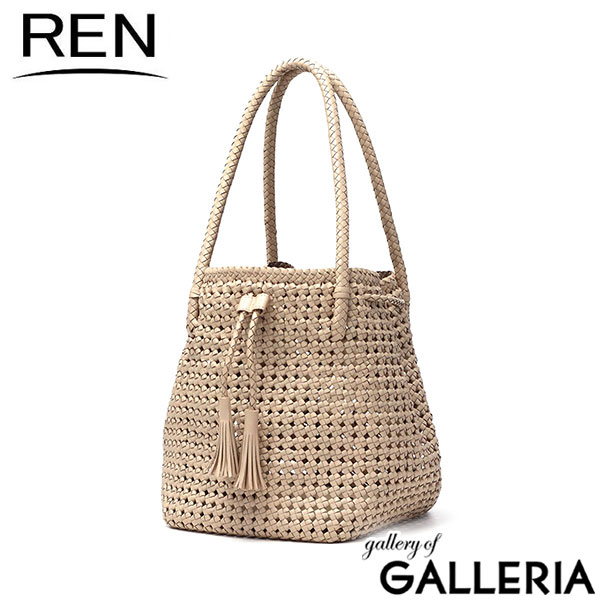 REN トートバッグ レディース 小さめ レン バッグ メッシュ ゴートメッシュ レザー 軽量 ブランド 巾着バッグ かごバッグ 本革 革 やぎ革 ナチュラル かわいい おしゃれ #16 タッセルトート 1-16-26362