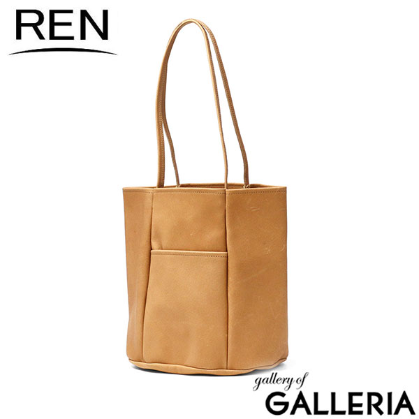 REN トートバッグ レディース 小さめ レン バッグ 軽量 軽い 革 本革 豚革 ブランド カジュアル きれいめ 上品 シンプル おしゃれ 肩掛け トート 縦型 日本製 A5 hallie バケットトート 1-30-20242