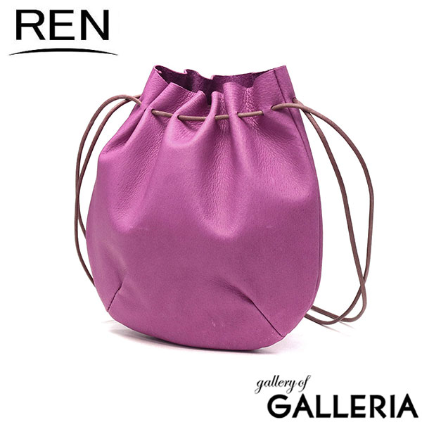REN ショルダーバッグ レディース メンズ 斜めがけバッグ レン バッグ 軽い 軽量 大人 本革 革 レザー ショルダー コンパクト ミニ ミニショルダー 豚革 巾着バッグ hallie バルーンショルダー 1-30-16211