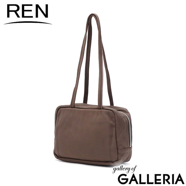 REN トートバッグ レディース 小さめ ファスナー付き レン バッグ レザー カバン ブランド A5 ゴートレザー 山羊革 革 横型 肩掛け 大人 スクエア シンプル BARE スラウチーボックスバッグS 1-11-40677