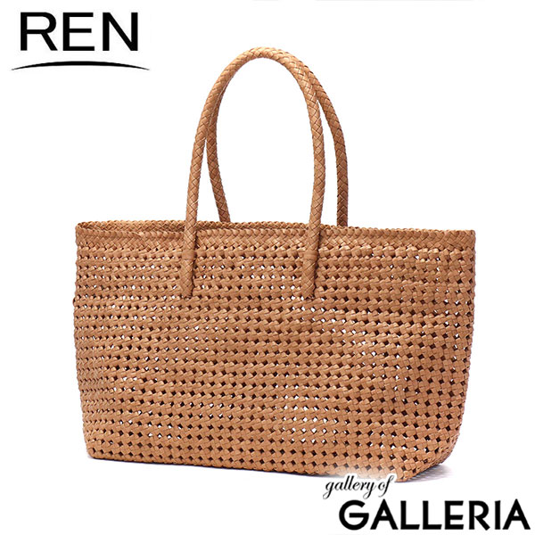 REN トートバッグ レディース 大きめ レン バッグ 軽量 ブランド A4 肩掛け 大人 女性 ヤギ革 ゴートメッシュ 本革 革 レザー メッシュ 石畳編み 丈夫 手編み #16 バスケットM 1-16-26342