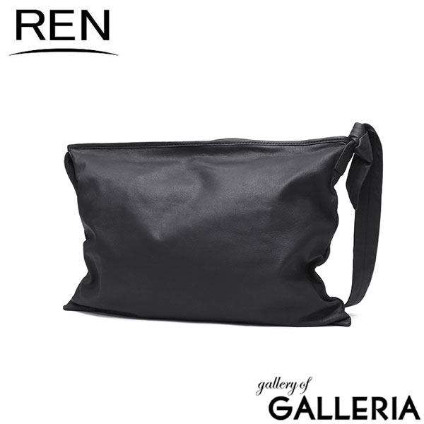 REN ショルダーバッグ メンズ レディース 大きめ レン 斜めがけ 軽量 ブランド 革 本革 レザー やぎ革 A4 B4 斜めがけバッグ 大人 ファスナー BARE ベアー zipスクエアショルダーM 1-11-30652