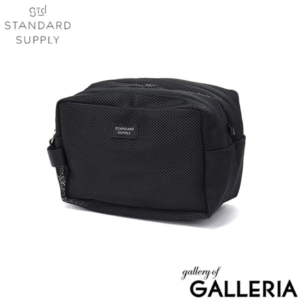 【正規取扱店】 スタンダードサプライ ポーチ メンズ レディース 小物入れ おしゃれ 旅行 メッシュ 大きめ STANDARD SUPPLY メッシュポーチ 2層 軽量 マチあり 限定 黒 ブランド ECO STEP MESH 2R SQUARE POUCH M