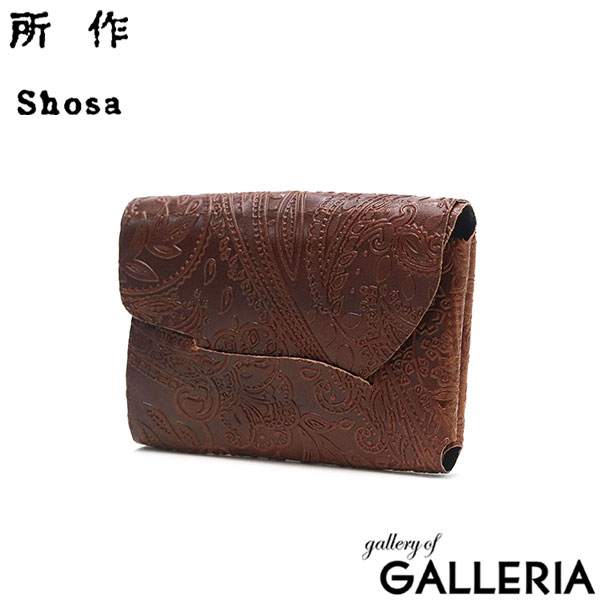所作 財布 Shosa ショサ cp2.5 cp ペイズリー 三つ折り財布 コンパクト 本革 短財布 小銭入れ 小さめ スリム 軽量 日本製 メンズ レディース