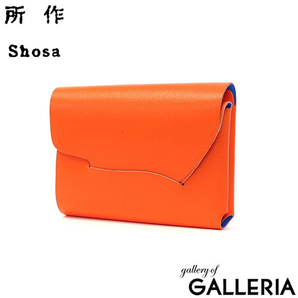 所作 財布 メンズ レディース 本革 Shosa ショサ 三つ折り財布 オシャレ ミニ 革 コンパクト スリム 軽い カード入れ 蛍光 ネオンカラー 小銭入れあり 小さい 牛革 日本製 ブランド ネオン cp-2.5