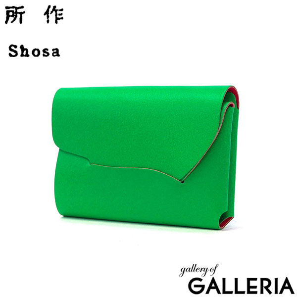 所作 財布 メンズ レディース 本革 Shosa ショサ 三つ折り財布 オシャレ ミニ 革 コンパクト スリム 軽い カード入れ 蛍光 ネオンカラー 小銭入れあり 小さい 牛革 日本製 ブランド ネオン cp-2.5