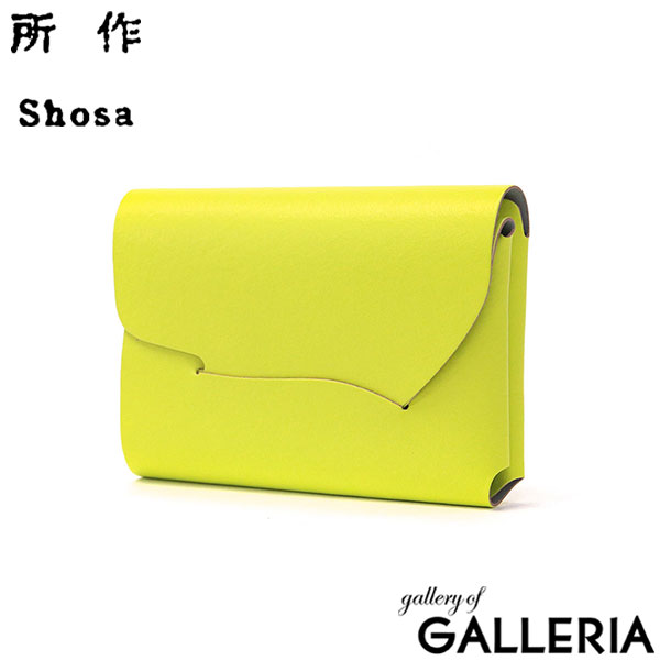 所作 財布 メンズ レディース 本革 Shosa ショサ 三つ折り財布 オシャレ ミニ 革 コンパクト スリム 軽い カード入れ 蛍光 ネオンカラー 小銭入れあり 小さい 牛革 日本製 ブランド ネオン cp-2.5