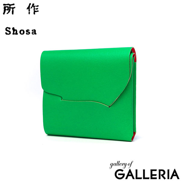 所作 財布 メンズ レディース 本革 Shosa ショサ 三つ折り財布 オシャレ ミニ 革 コンパクト スリム 軽い カード入れ 蛍光 ネオンカラー 小銭入れあり 小さい 牛革 日本製 ブランド ネオン cp-3.5