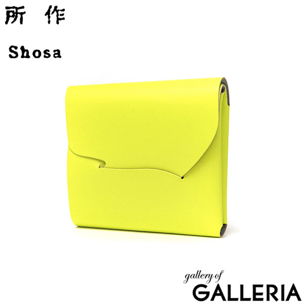 所作 財布 メンズ レディース 本革 Shosa ショサ 三つ折り財布 オシャレ ミニ 革 コンパクト スリム 軽い カード入れ 蛍光 ネオンカラー 小銭入れあり 小さい 牛革 日本製 ブランド ネオン cp-3.5
