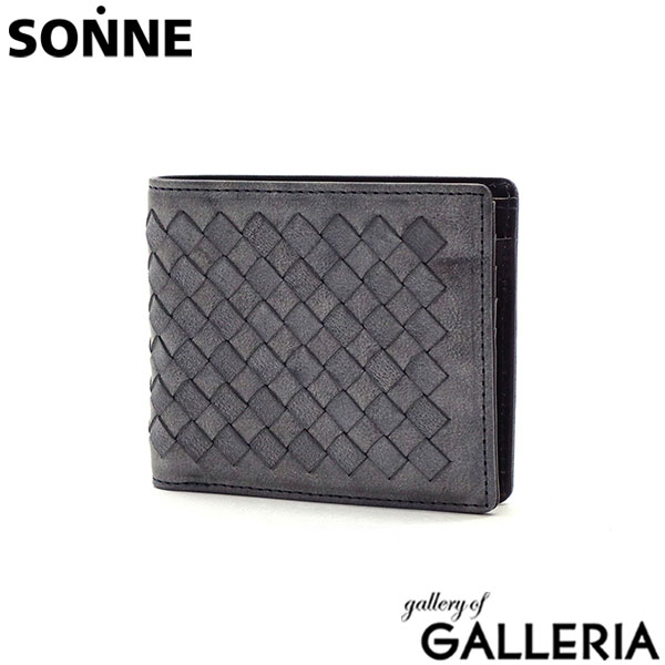 ゾンネ 二つ折り財布 SONNE SIBILLA シビラ 財布 二つ折り 折り財布 コンパクト メッシュ カード入れ 小銭入れ 本革 革 レザー 軽量 メンズ レディース SOM003