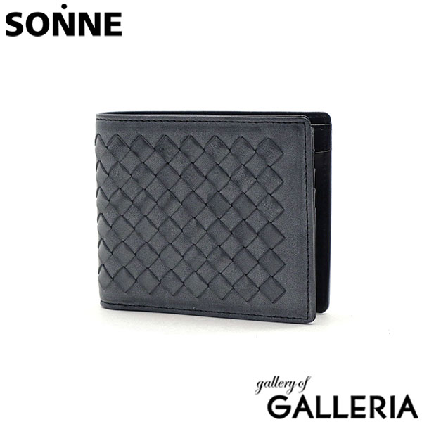 ゾンネ 二つ折り財布 SONNE SIBILLA シビラ 財布 二つ折り 折り財布 コンパクト メッシュ カード入れ 小銭入れ 本革 革 レザー 軽量 メンズ レディース SOM003