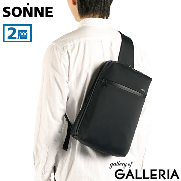 ゾンネ ボディバッグ メンズ SONNE バッグ 大容量 ラージサイズ 大きめ L 縦型 ワンショルダー 斜めがけバッグ 2層 ショルダー ナイロン 軽量 軽い はっ水 撥水 止水ファスナー タブレット収納 10インチ B5 TRIM SOSL006