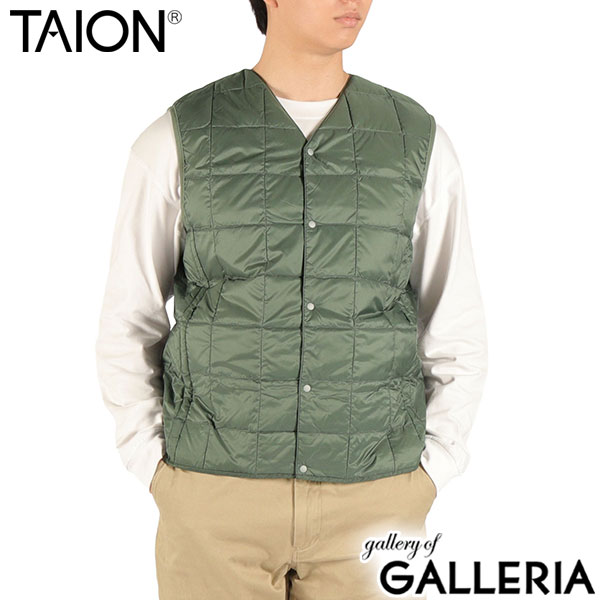 タイオン ダウンベスト メンズ レディース TAION インナーダウン Vネック ダウン ベスト 軽量 防寒 洗える ボタン アウター カジュアル BASIC LINE ベーシック Vネックボタン インナーダウンベスト TAION-001