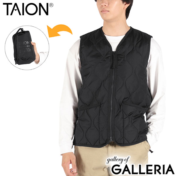 タイオン ダウンベスト メンズ レディース TAION Vネック ダウン ベスト 軽量 防寒 洗える ファスナー ジッブ アウター カジュアル MILITARY LINE ミリタリー Vネックジップ ダウンベスト TAION-001ZML-1