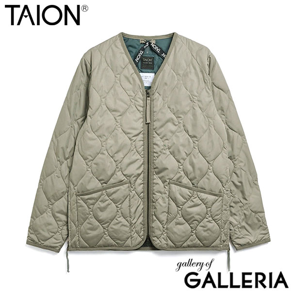 タイオン ダウンジャケット メンズ レディース 冬 TAION Vネック ダウン ブランド 暖かい 軽量 軽い 収納袋付き ファスナー アウター 洗濯 洗える MILITARY LINE ミリタリー Vネックジップ ダウンジャケット TAION-101ZML-1