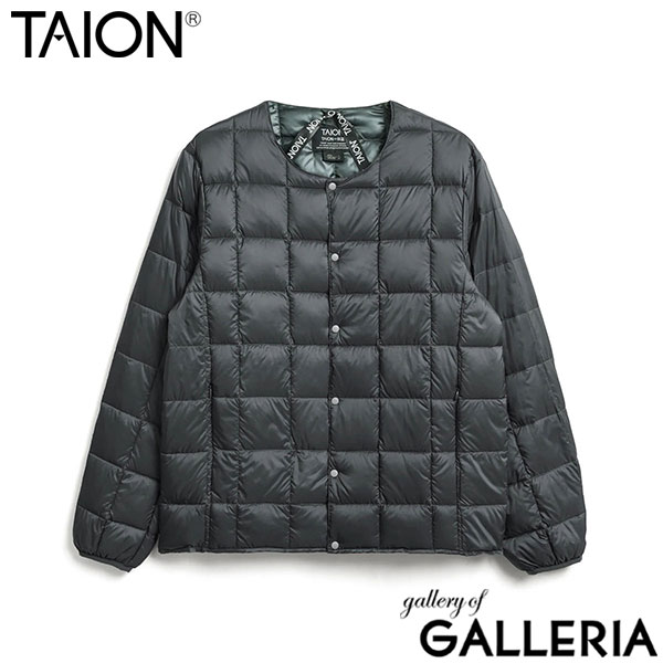 タイオン ダウンジャケット メンズ レディース 冬 TAION インナーダウン ダウン ブランド 暖かい 軽量 軽い 収納袋付き アウター 洗える BASIC LINE ベーシック クルーネックボタン インナーダウンジャケット TAION-104