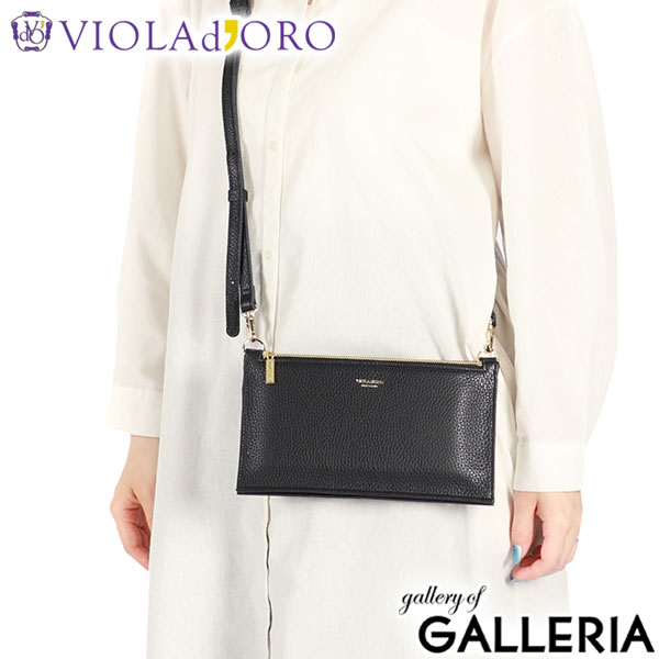 【正規品】ヴィオラドーロ ショルダーバッグ レディース 斜めがけバッグ ブランド 小さめ 小さい 軽量 軽い VIOLAd'ORO ショルダー バッグ ポシェット 斜めがけ 斜め掛け 大人 上品 本革 牛革 革 お財布機能付き ADRIA V-1513