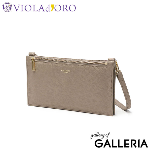 【正規品】ヴィオラドーロ ショルダーバッグ レディース 斜めがけバッグ ブランド 小さめ 小さい 軽量 軽い VIOLAd'ORO ショルダー バッグ ポシェット 斜めがけ 斜め掛け 大人 上品 本革 牛革 革 お財布機能付き ADRIA V-1513