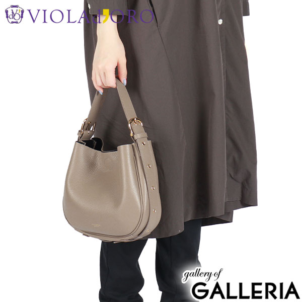 【正規品】ヴィオラドーロ ハンドバッグ レディース 本革 2WAY ショルダーバッグ 斜めがけバッグ ブランド VIOLAd'ORO バッグ 軽量 ワンショルダー 大人 日本製 TRERO イタリアンWフェイスレザーホーボーバッグ V-1524