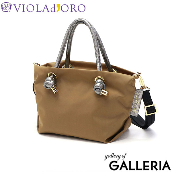【正規品】ヴィオラドーロ トートバッグ レディース ファスナー付き ミニ VIOLAd'ORO バッグ 軽量 軽い 小さめ 小さい ミニトートバッグ ミニショルダー 日本製 ナイロン かわいい 旅行 2WAY ブランド 斜めがけ BIANCA V-2238
