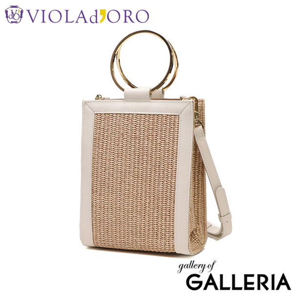 【正規品】 ヴィオラドーロ ショルダーバッグ レディース かごバッグ 小さめ ミニ VIOLAd'ORO かご バッグ ハンドバッグ リングハンドル 上品 きれいめ かわいい 斜めがけ レザー 春 夏 2WAY SANDRO V-8854