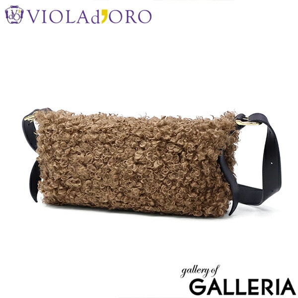 【正規品】 ヴィオラドーロ ショルダーバッグ レディース VIOLAd'ORO ファー ムートン バッグ 斜めがけ 大人 上品 小さめ 軽量 ファーショルダーバッグ 秋 冬 ELMO カルガンムートンエコファー ワンショルダーバッグ V-8937