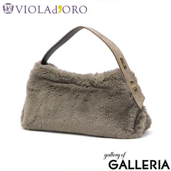 【正規品】 ヴィオラドーロ トートバッグ レディース 小さめ VIOLAd'ORO ファー バッグ 軽量 肩掛け ファートートバッグ トート 秋 冬 横型 スエード ELMO レッキスラビットエコファーワンショルダーバッグ V-8964