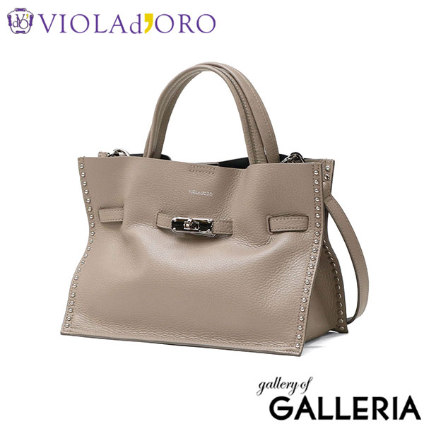 【正規品】 ヴィオラドーロ トートバッグ レディース 小さめ VIOLAd'ORO バッグ トート A5 Mサイズ ブランド かわいい 2WAY ショルダー 本革 牛革 コンパクト スタッズ おしゃれ ハンドバッグ 女性 MIRO V-8993