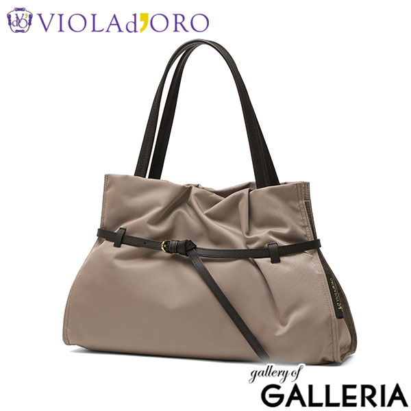 VIOLAd'ORO ヴィオラドーロ トートバッグ きれいめ ナイロン おしゃれ 女性 A4 BIANCA ナイロンドロストトートバッグ L V-2294