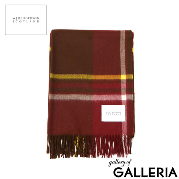 ダブルジェイヘンダーソン スコットランド マフラー レディース メンズ チェック W.J.HENDERSON SCOTLAND ブランド ストール 大判 秋 冬 ウール 薄手 暖 暖かい カラフル 秋冬 おしゃれ イギリス製 WOVEN STOLE WJHA-03