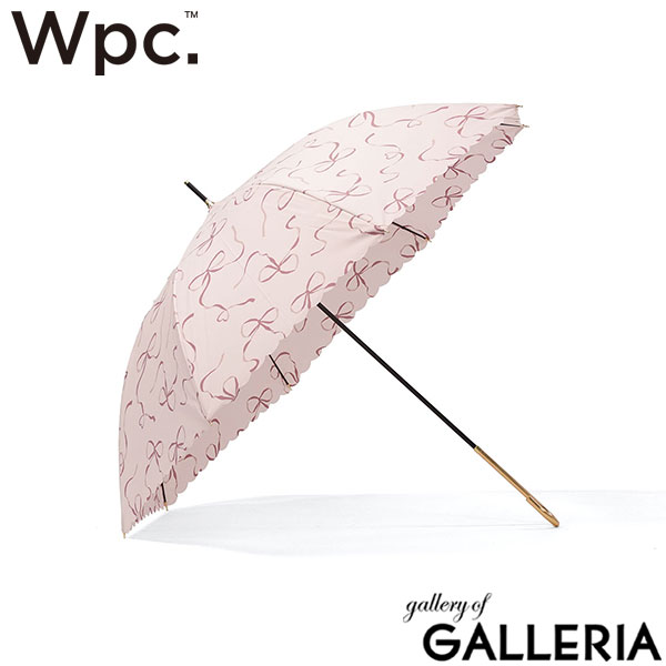 ダブリュピーシー Wpc. 長傘 可愛い 晴雨兼用傘 ジャンプ傘 上品 スカラップ かわいい きれいめ UVカット 58cm ハートリボン 4780-05-001