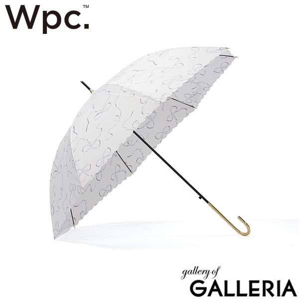 ダブリュピーシー Wpc. 長傘 可愛い 晴雨兼用傘 ジャンプ傘 上品 スカラップ かわいい きれいめ UVカット 58cm ハートリボン 4780-05-001