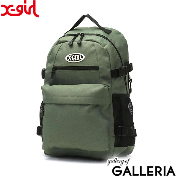エックスガール リュック レディース リュックサック 通学 通勤 おしゃれ X-girl バッグ 軽量 大人 大学生 高校生 女子 かわいい 旅行 仕事 黒 A4 19.5L ノートPC OVAL LOGO BACKPACK 105231053007 105222053001