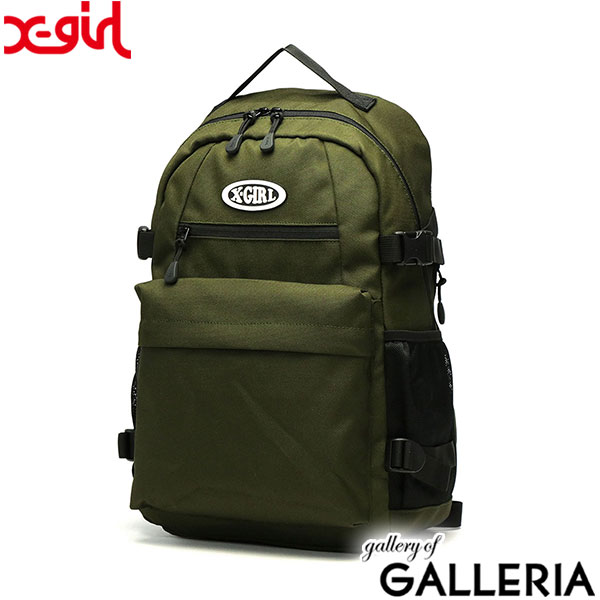 エックスガール リュック レディース リュックサック 通学 通勤 おしゃれ X-girl バッグ 軽量 大人 大学生 高校生 女子 かわいい 旅行 仕事 黒 A4 19.5L ノートPC OVAL LOGO BACKPACK 105231053007 105222053001
