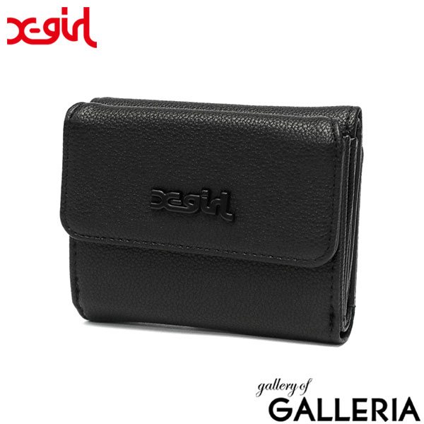 エックスガール 財布 レディース ウォレット X-girl 三つ折り財布 ブランド かわいい 女子高生 コンパクト ミニ財布 小銭入れあり カード 合皮 FAUX LEATHER MINI WALLET 105234054017