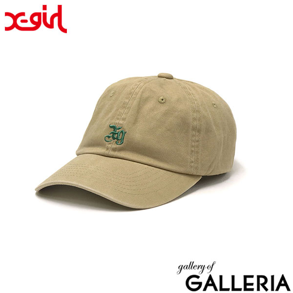 【セール】エックスガール 帽子 X-girl EMBLEM 6PANEL CAP キャップ 6パネル コットンキャップ 綿 コットン ストラップバック アジャスター サイズ調節 春 夏 オールシーズン 浅め ロゴ 刺繍 シンプル 黒 女子 レディース 105232051004