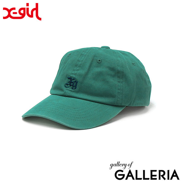 【セール】エックスガール 帽子 X-girl EMBLEM 6PANEL CAP キャップ 6パネル コットンキャップ 綿 コットン ストラップバック アジャスター サイズ調節 春 夏 オールシーズン 浅め ロゴ 刺繍 シンプル 黒 女子 レディース 105232051004