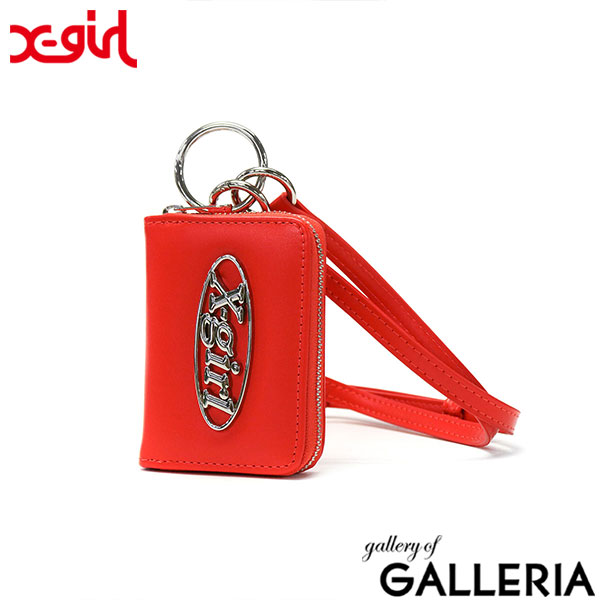 エックスガール 財布 X-girl OVAL LOGO COIN & CARD CASE コインケース カードケース ミニウォレット ネックストラップ 女子高生 女子 レディース 105232054004