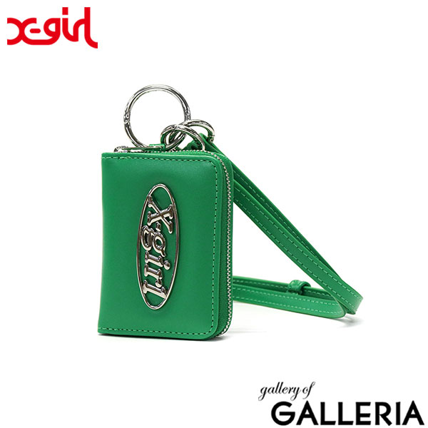 エックスガール 財布 X-girl OVAL LOGO COIN & CARD CASE コインケース カードケース ミニウォレット ネックストラップ 女子高生 女子 レディース 105232054004