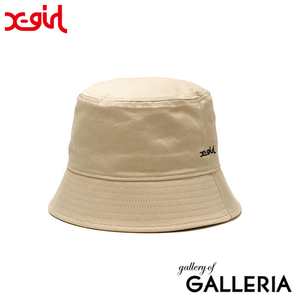 【セール】エックスガール 帽子 X-girl BASIC BUCKET HAT バケットハット バケハ ハット 綿 コットン 夏 刺繍 シンプル カジュアル レディース 105232051002