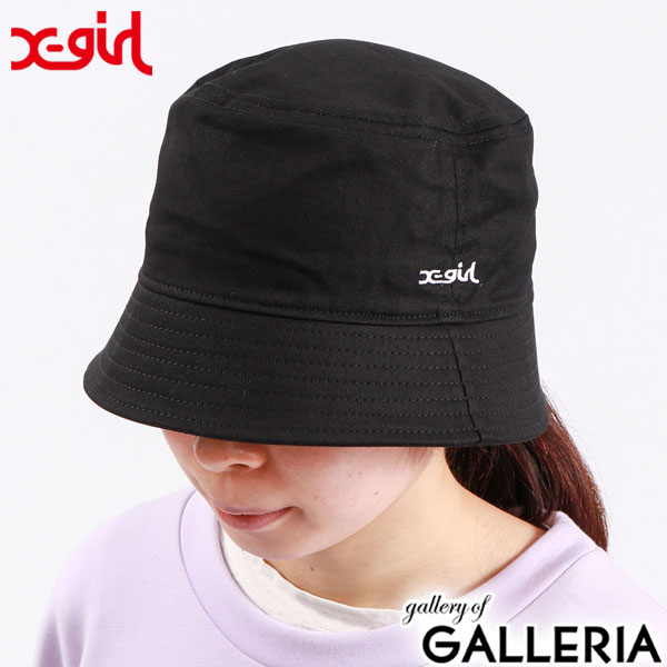 【セール】エックスガール 帽子 X-girl BASIC BUCKET HAT バケットハット バケハ ハット 綿 コットン 夏 刺繍 シンプル カジュアル レディース 105232051002