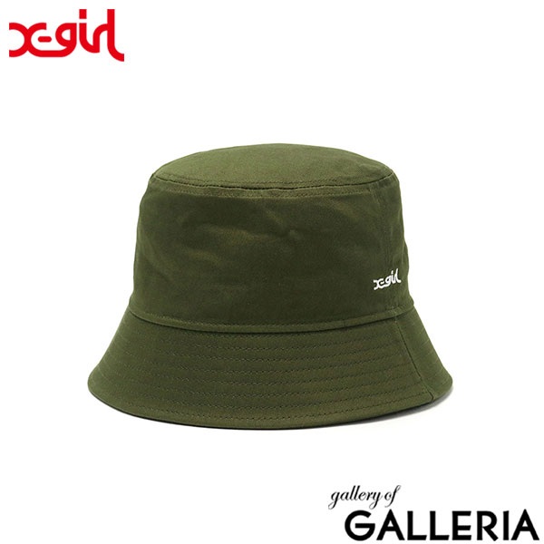 【セール】エックスガール 帽子 X-girl BASIC BUCKET HAT バケットハット バケハ ハット 綿 コットン 夏 刺繍 シンプル カジュアル レディース 105232051002