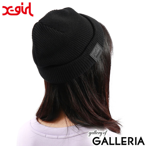 エックスガール 帽子 X-girl RUBBER PATCH KNIT CAP ニット帽 ニットキャップ ビーニー 夏用 吸水速乾 ドライ 軽量 シンプル カジュアル レディース 105232051007